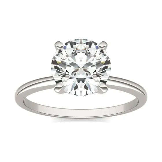 2 CTW Round Lab Grown Diamond Solitaire Engagement Ring 14K White Gold (G-VS) Jewelux Shop
