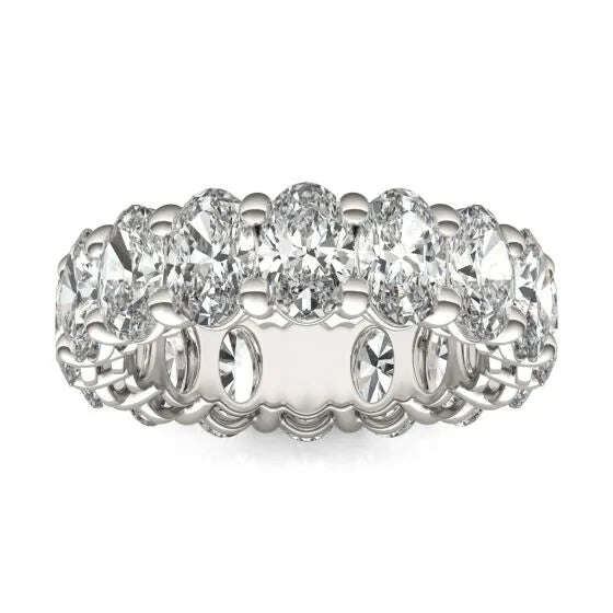 5 5/8 CTW Oval Lab Grown Diamond Couture Classic Eternity Ring 14K White Gold (G-VS) Jewelux Shop