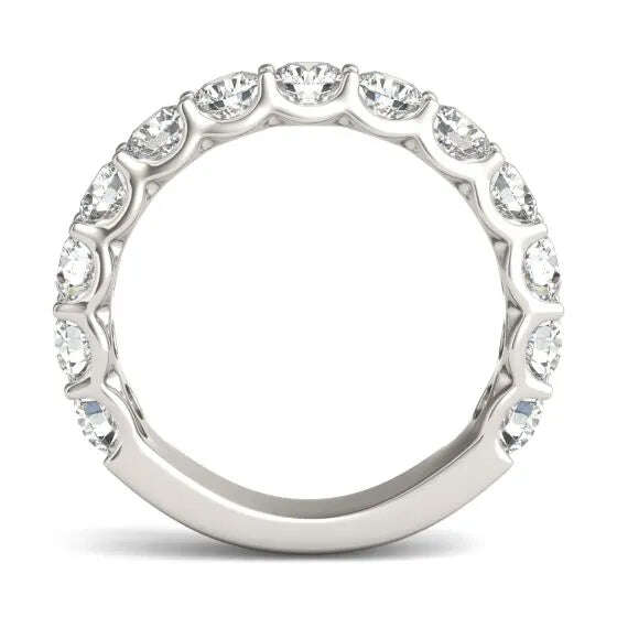 2 1/15 CTW Lab Grown Round Cut Diamond Half Eternity Ring in 14K White Gold - G-VS Jewelux Shop