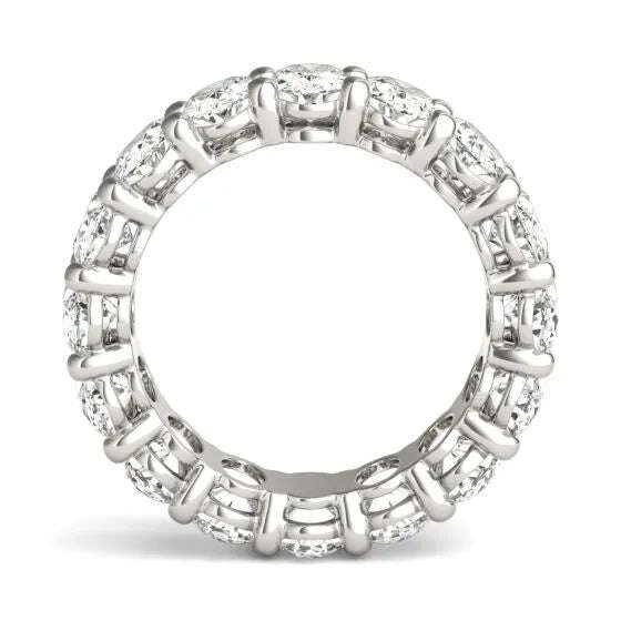 5 5/8 CTW Oval Lab Grown Diamond Couture Classic Eternity Ring 14K White Gold (G-VS) Jewelux Shop