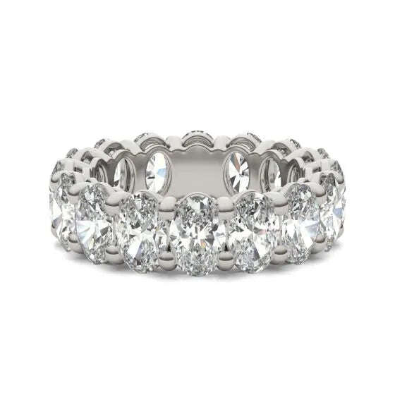 5 5/8 CTW Oval Lab Grown Diamond Couture Classic Eternity Ring 14K White Gold (G-VS) Jewelux Shop