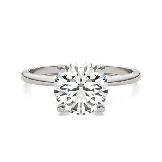 2 CTW Round Lab Grown Diamond Solitaire Engagement Ring 14K White Gold (G-VS) Jewelux Shop