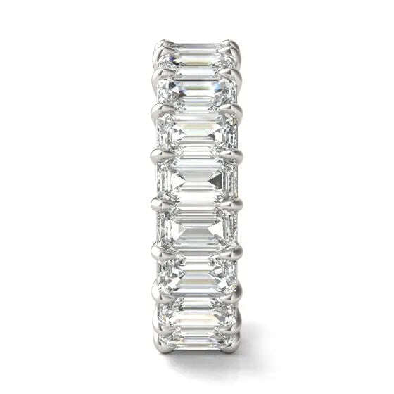 6 1/4 CTW Emerald Lab Grown Diamond Couture Classic Eternity Ring 14K White Gold (G-VS) Jewelux Shop