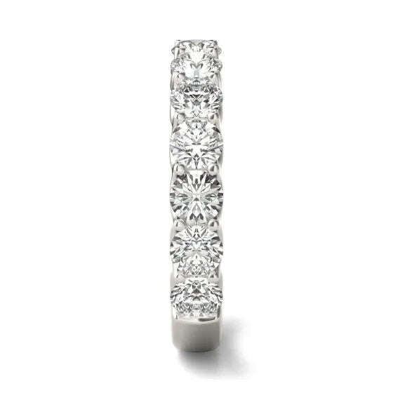 2 1/15 CTW Lab Grown Round Cut Diamond Half Eternity Ring in 14K White Gold - G-VS Jewelux Shop