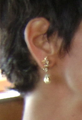 Fleur De Lis Earrings-18K Gold with Diamonds