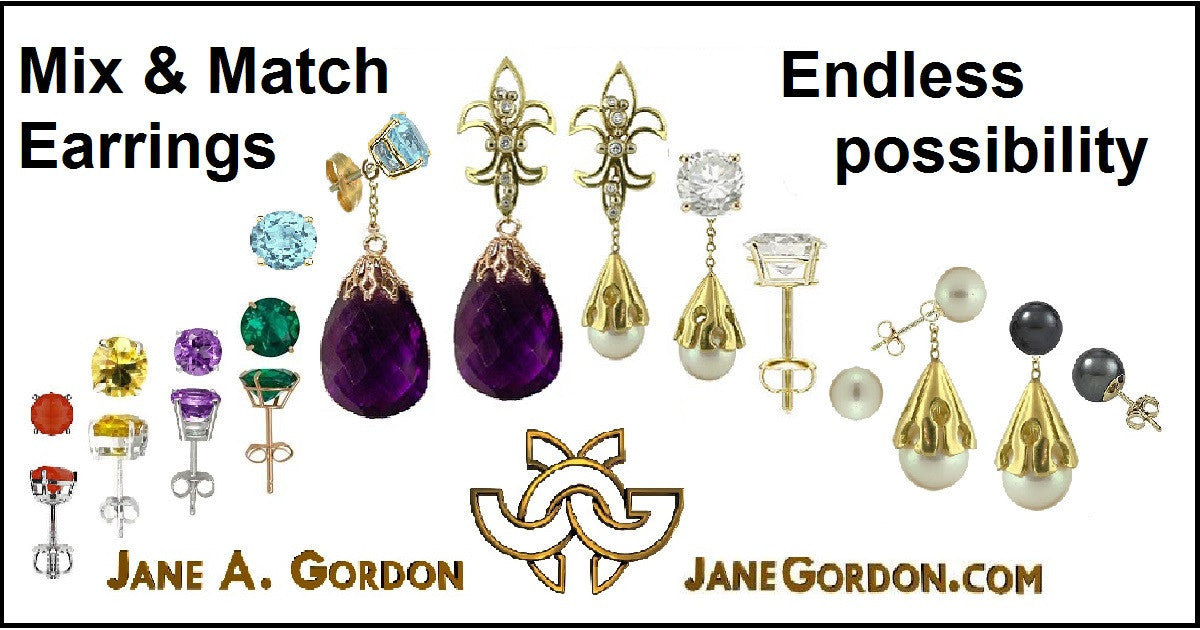 Fleur De Lis Earrings-18K Gold with Diamonds