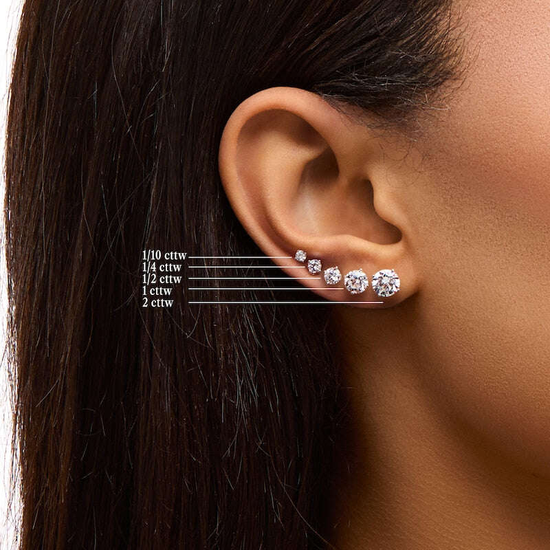 3.00 CTW Lab Grown Diamond Stud Earrings | 14k Gold | G-VS Round Cut | AGI Certified Jewelux Shop