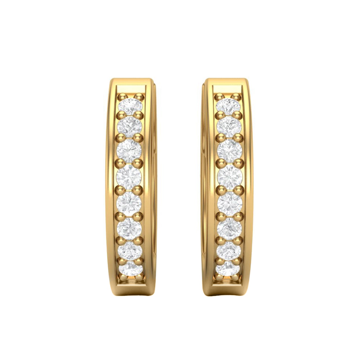 Moissanite 1.20 Ctw Hoop Earrings - 14K Yellow Gold