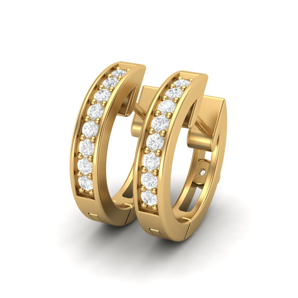 Moissanite 1.20 Ctw Hoop Earrings - 14K Yellow Gold