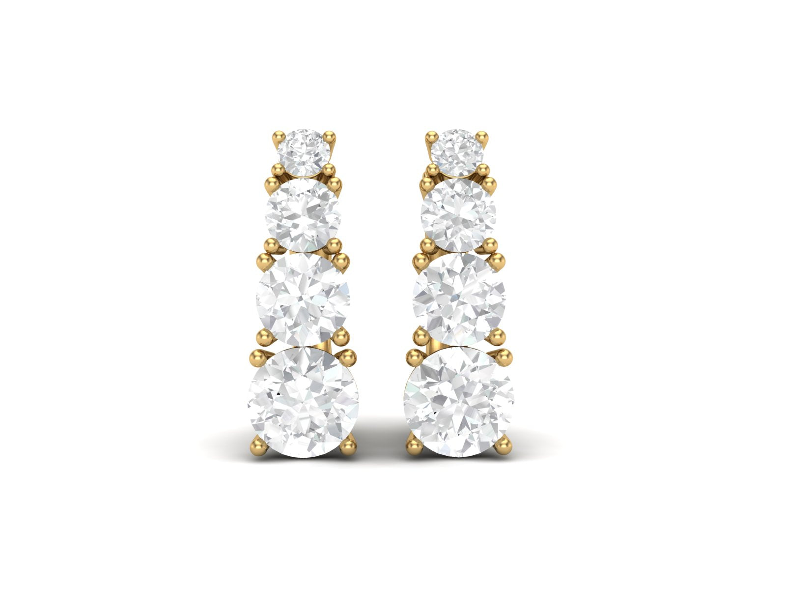 Moissanite 3.2 Ctw Hoop Earrings - 14K Yellow Gold