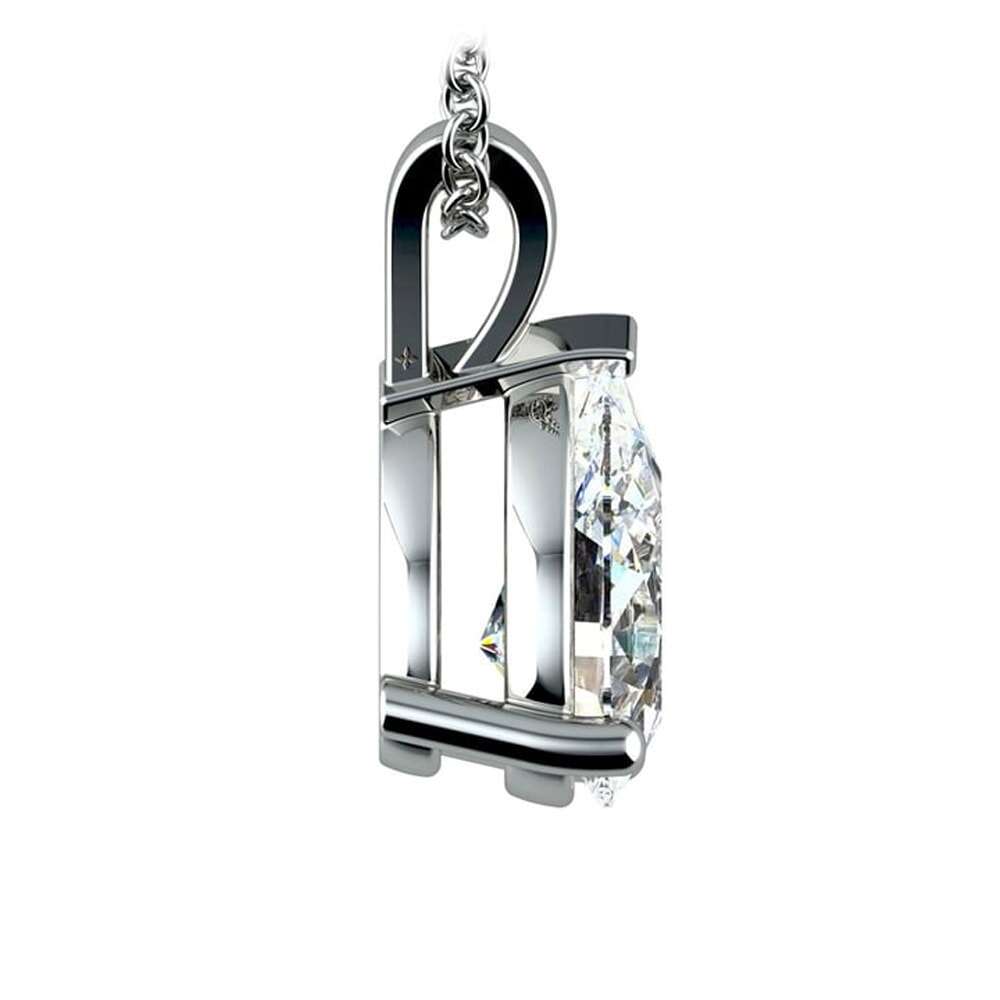 2.00 CTW AGI Certified Pear-Cut Lab-Grown Diamond (F/VS) Pendant in 14K White Gold Jewelux Shop