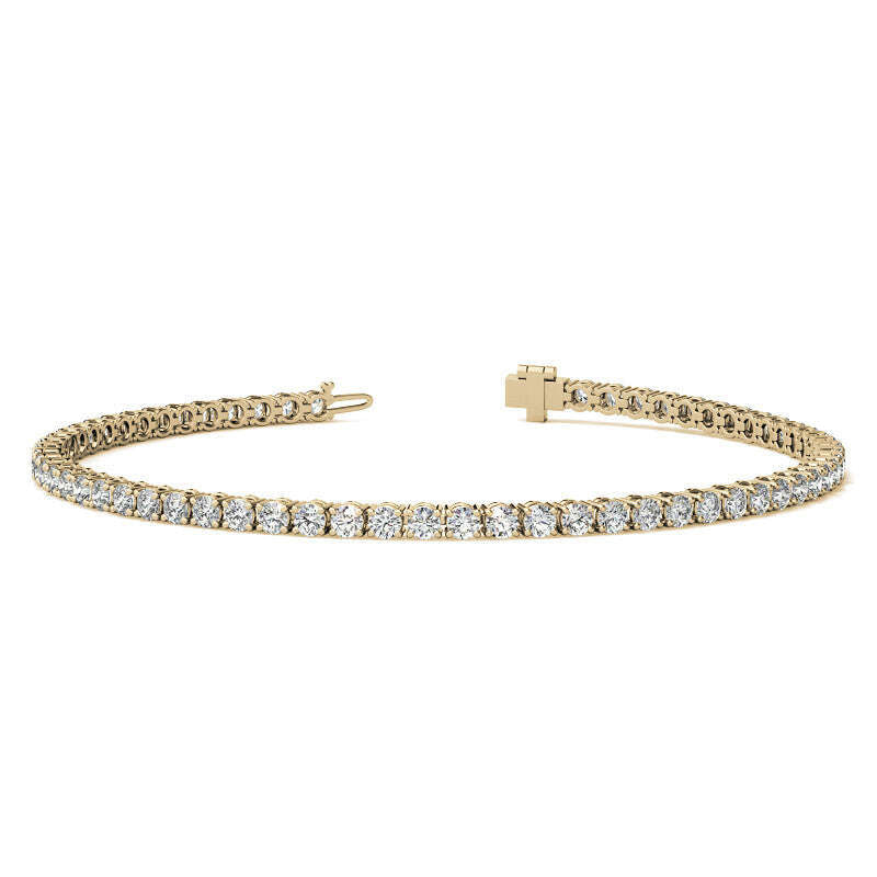 3.50 CTW Lab Grown Diamond Tennis Bracelet  in 14kt White/Yellow Gold (G/VS) AGI Certified Jewelux Shop
