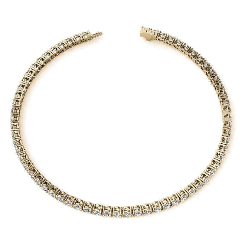 3.50 CTW Lab Grown Diamond Tennis Bracelet  in 14kt White/Yellow Gold (G/VS) AGI Certified Jewelux Shop