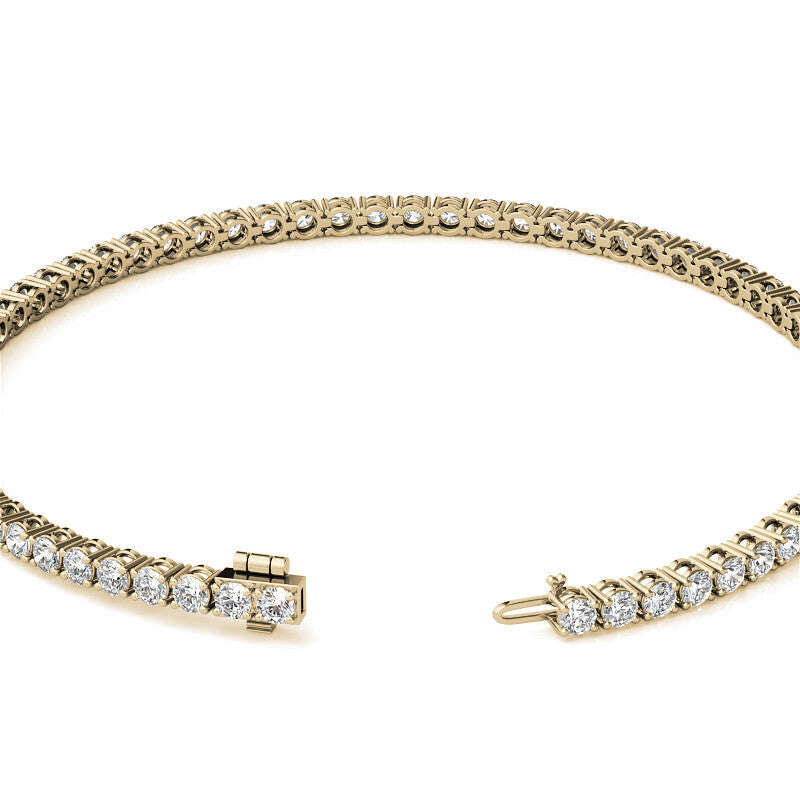 3.50 CTW Lab Grown Diamond Tennis Bracelet  in 14kt White/Yellow Gold (G/VS) AGI Certified Jewelux Shop