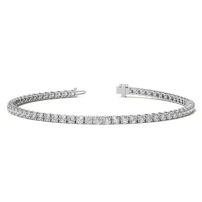 3.50 CTW Lab Grown Diamond Tennis Bracelet  in 14kt White/Yellow Gold (G/VS) AGI Certified Jewelux Shop