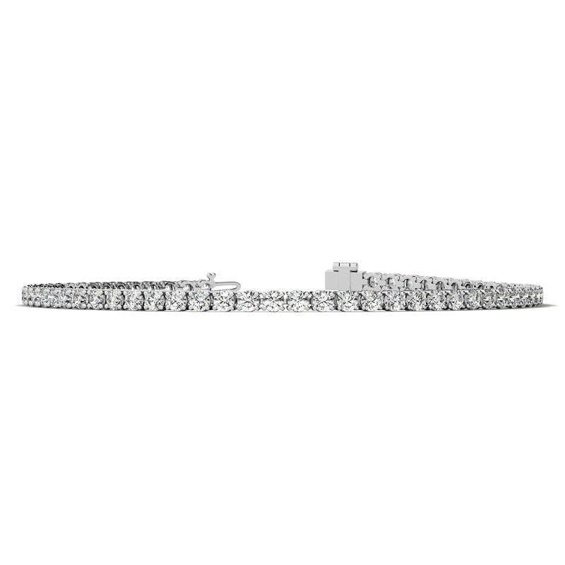 3.50 CTW Lab Grown Diamond Tennis Bracelet  in 14kt White/Yellow Gold (G/VS) AGI Certified Jewelux Shop