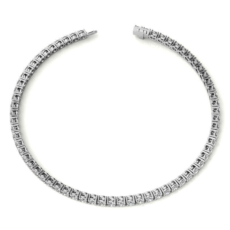 3.50 CTW Lab Grown Diamond Tennis Bracelet  in 14kt White/Yellow Gold (G/VS) AGI Certified Jewelux Shop