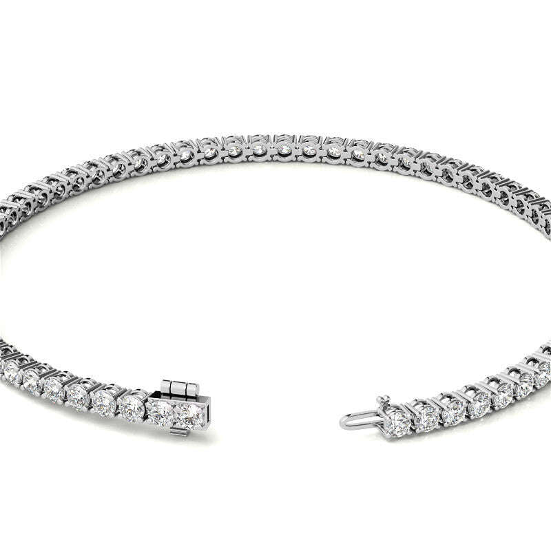 3.50 CTW Lab Grown Diamond Tennis Bracelet  in 14kt White/Yellow Gold (G/VS) AGI Certified Jewelux Shop