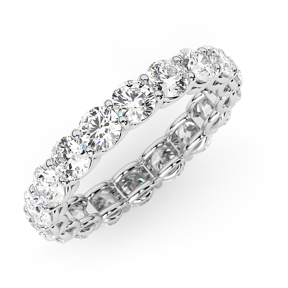 AGI Certified 2 CTW Round Lab Grown Diamond Eternity Band in 14K White Gold (F-VS) Jewelux Shop