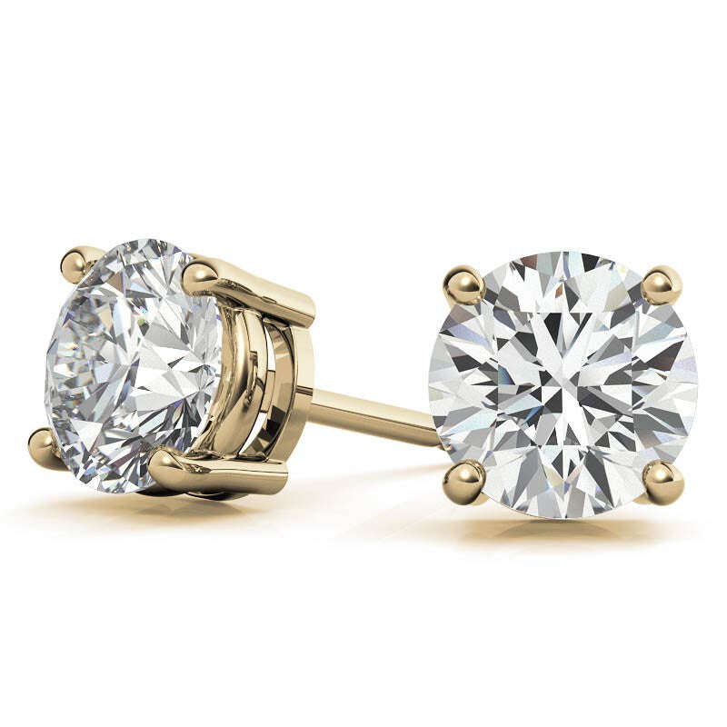 4.00 CTW AGI Certified Lab Grown Diamond Stud Earrings in 14K White or Yellow Gold - G Color VS Clarity Jewelux Shop