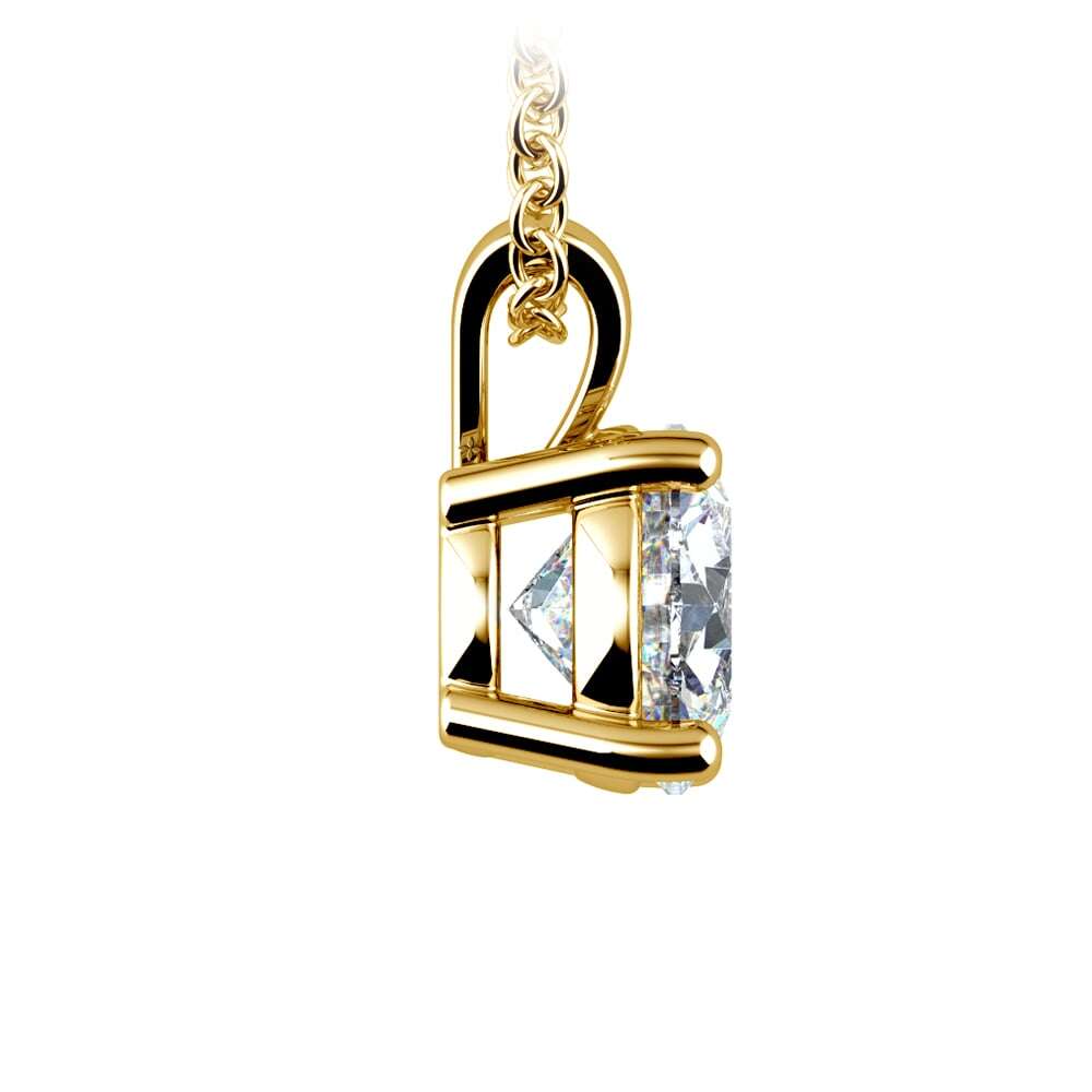 0.5/ 0.75 Ctw Prong Set Round Diamond Pendant In White /Yellow Gold G-VS Jewelux Shop