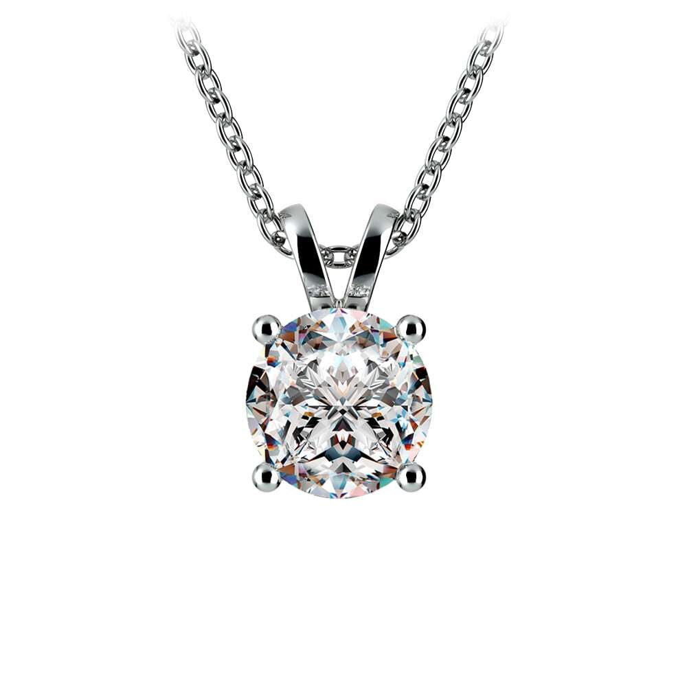 0.5/ 0.75 Ctw Prong Set Round Diamond Pendant In White /Yellow Gold G-VS Jewelux Shop