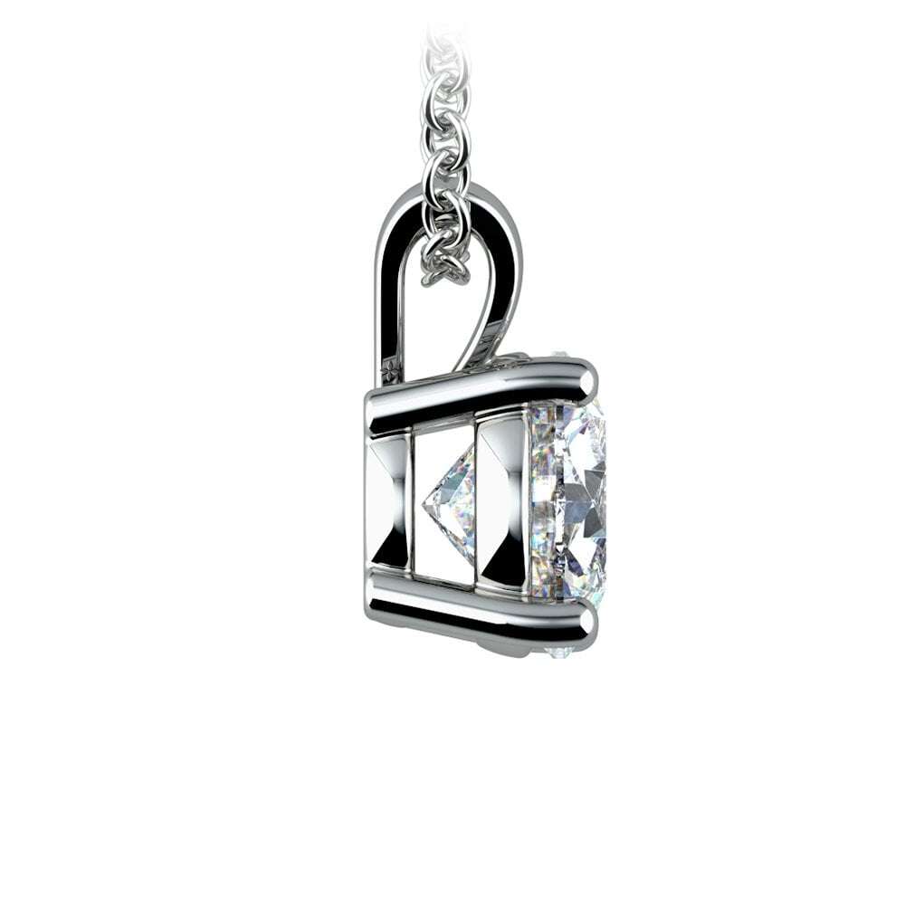 1.50 Ctw Prong Set Round Lab Grown Diamond Pendant In White /Yellow Gold G-VS Jewelux Shop