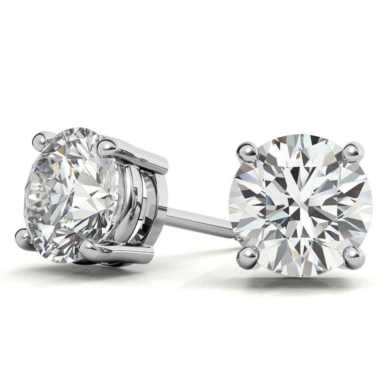 1.50 ctw Lab Grown Diamond Stud Earrings in 14k White Gold (G-VS) Jewelux Shop